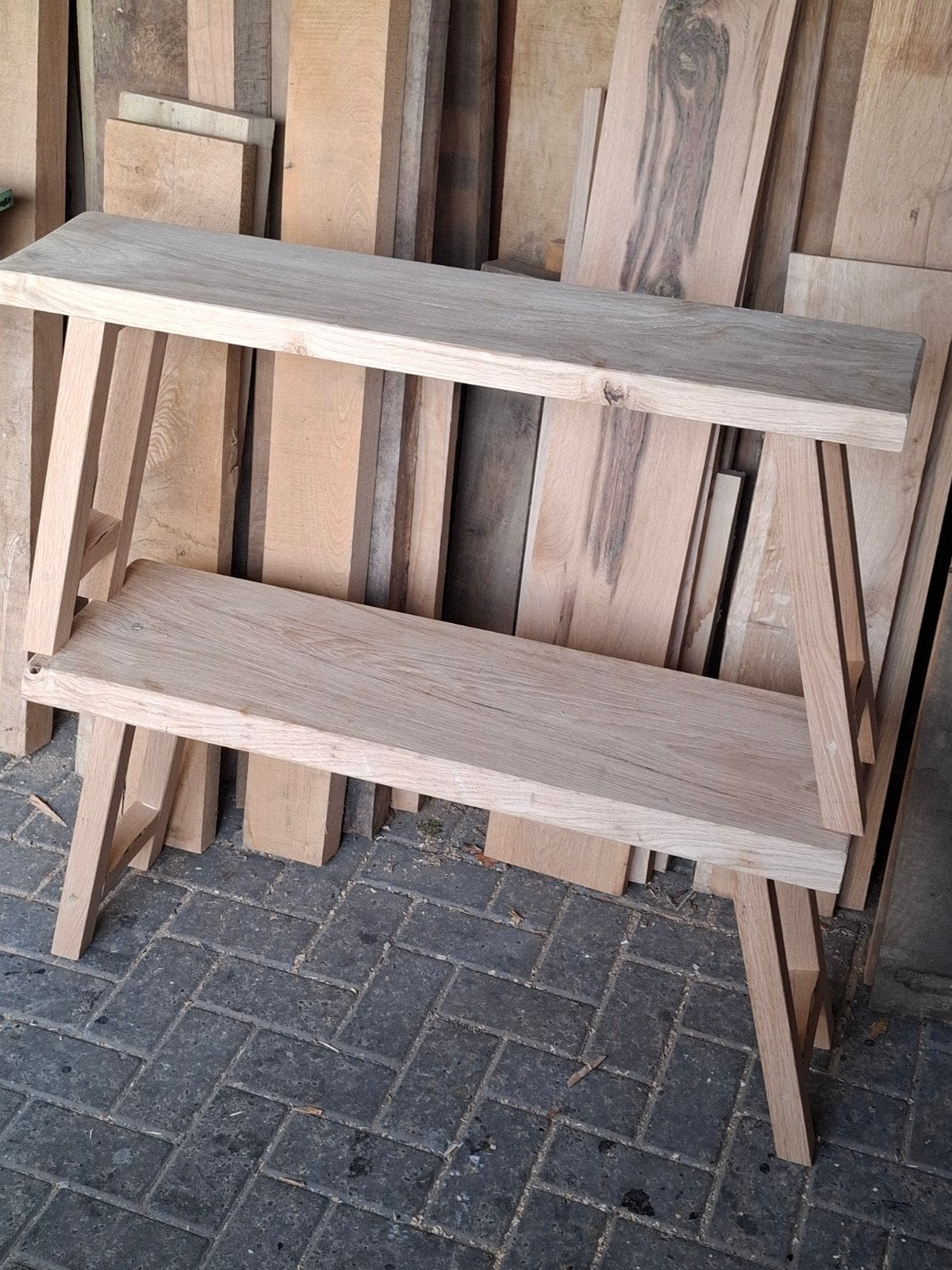 massief eiken bankjes, Ophalen, Minder dan 50 cm, 50 tot 100 cm, Eikenhout