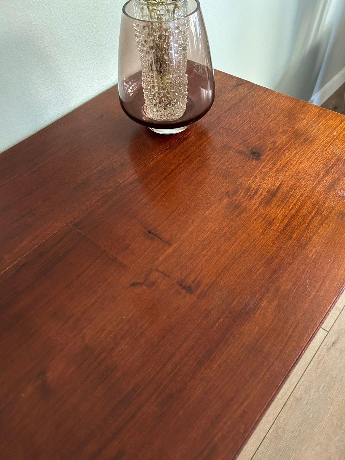 Vintage teak tafel/ bijzettafel/ bureautafel, Ophalen, Zo goed als nieuw, Rechthoekig