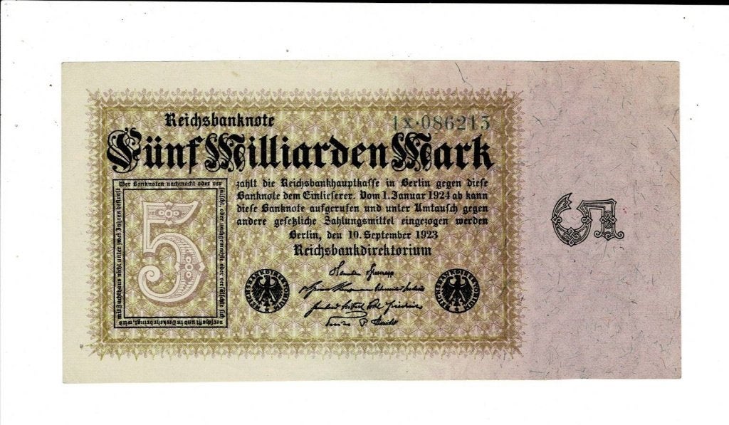 Duitsland,5 Milliarden mark 1.9.1923 - XF, Postzegels en Munten, Verzenden, Duitsland