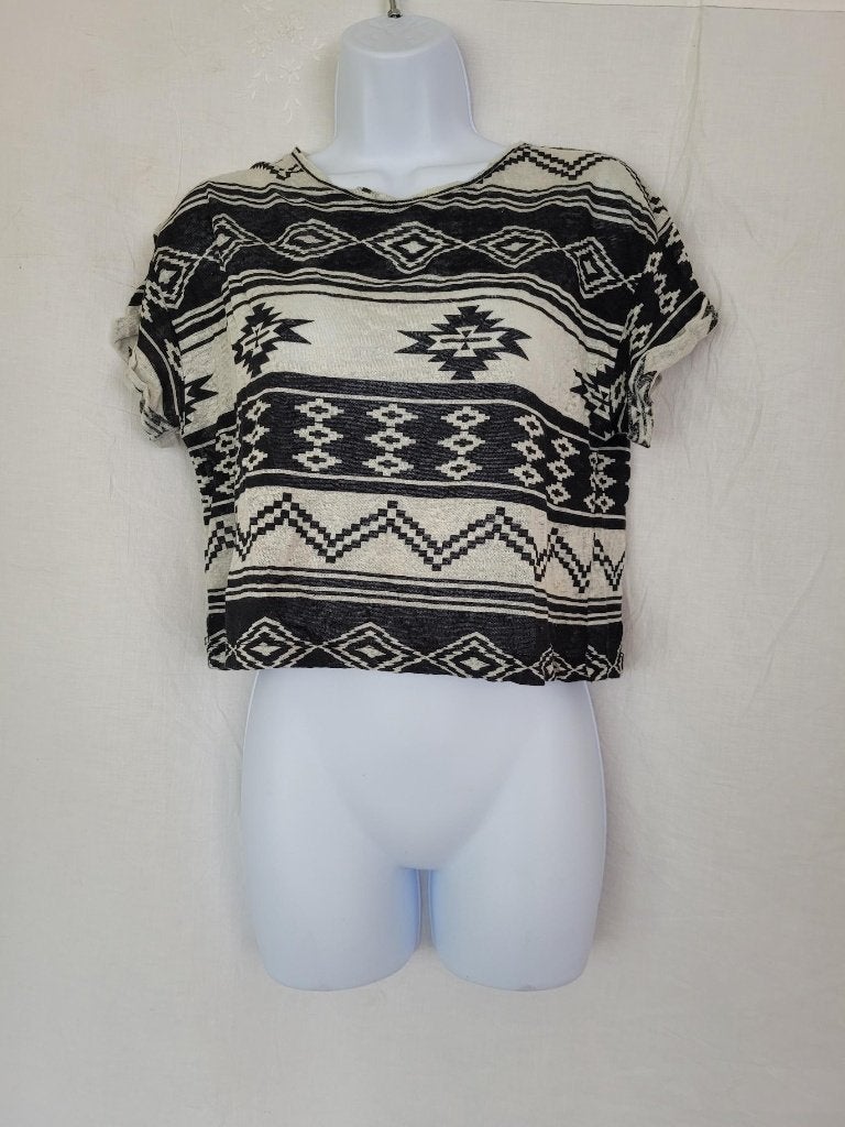 Leuk zwart-wit linnen top mt S merk Forever 21, ., Zwart, Ophalen of Verzenden, Zo goed als nieuw