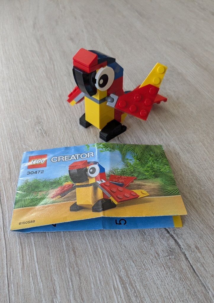 Lego Creaton nr. 30472: Papegaai compleet met handleiding., Lego, Ophalen of Verzenden, Zo goed als nieuw, Complete set