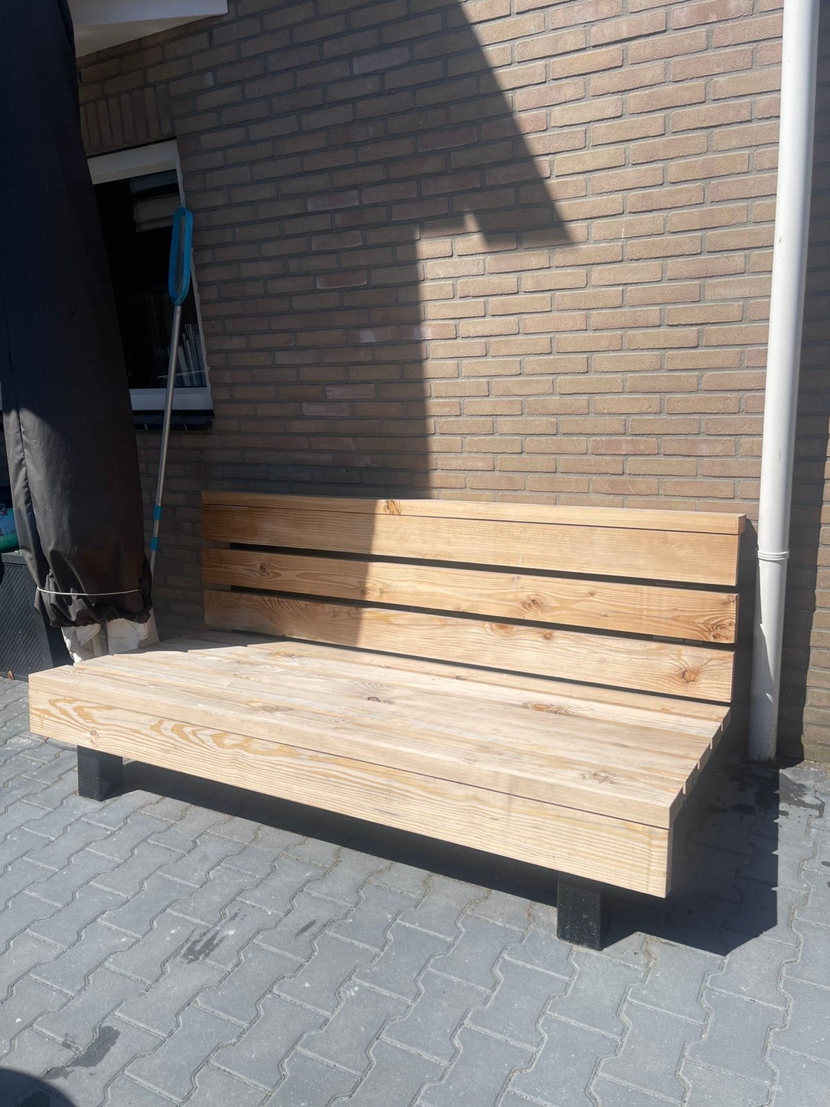 Loungebank, tuinbank, palletbank, Ophalen, Zo goed als nieuw, Hout