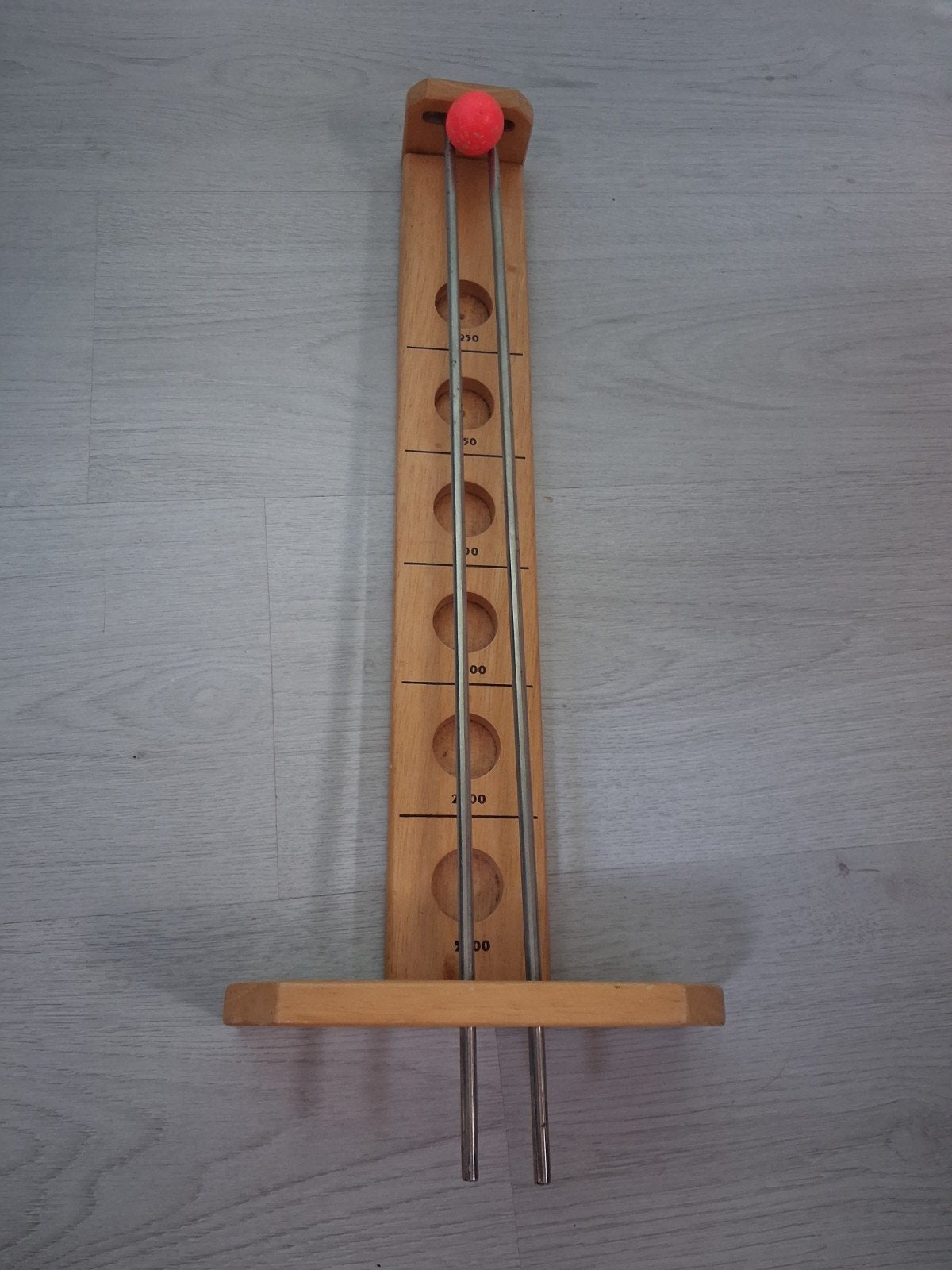 Houten knikkerbaan met punten - Vintage spel, Ophalen of Verzenden, Gebruikt