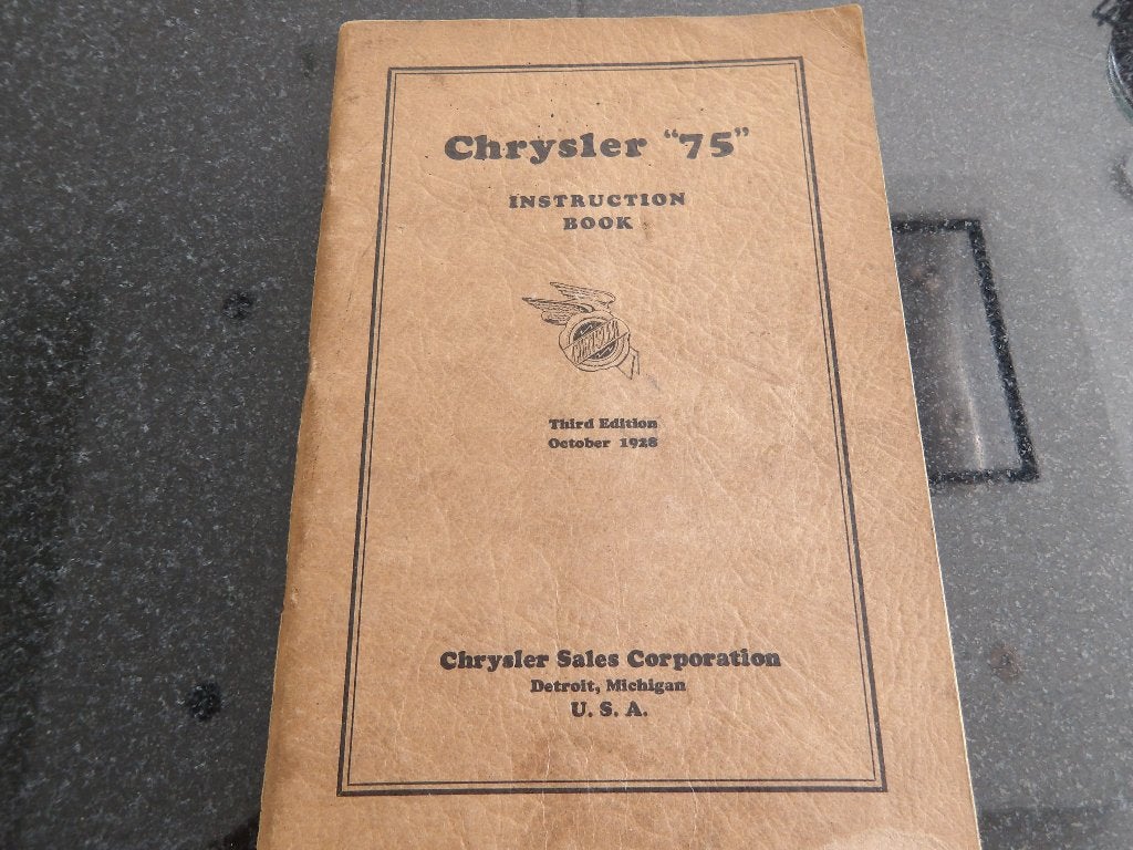 Chrysler 75 instructieboek Okt 1928 Origineel !, Verzenden