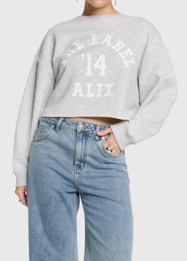 Alix The Label Cropped Sweater Maat S - Zo goed als nieuw, Ophalen of Verzenden, Zo goed als nieuw, Maat 36 (S), Grijs