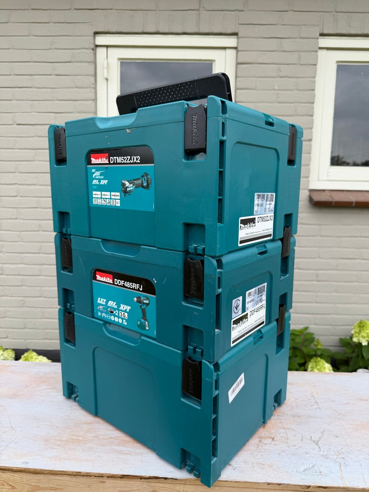 Makita M Box lege systainers 2x type 3 1x type 2, Doe-het-zelf en Verbouw, Gereedschapskisten, Ophalen, Zo goed als nieuw