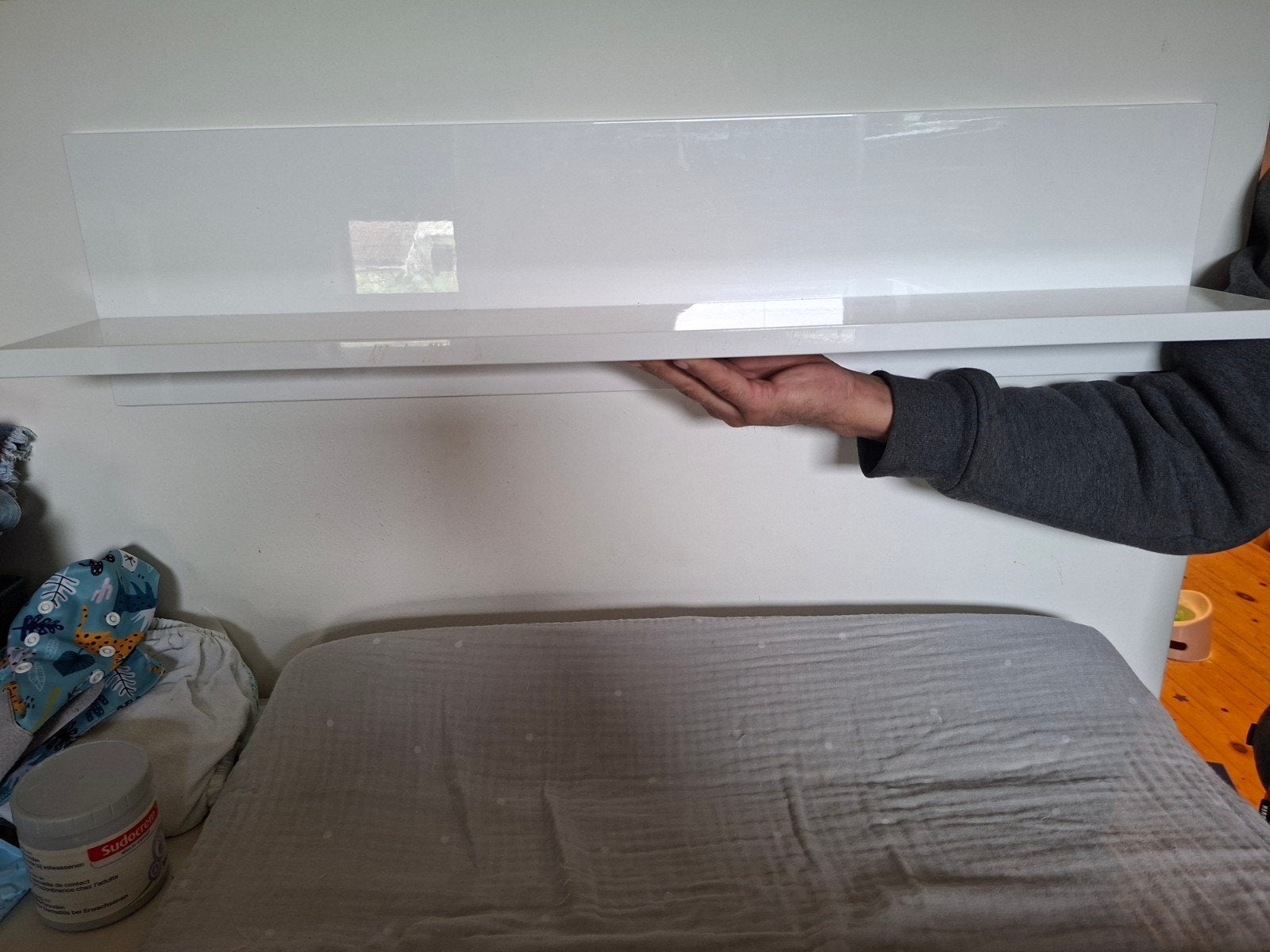 Witte hoogglans plank voor commode, Ophalen of Verzenden, Zo goed als nieuw