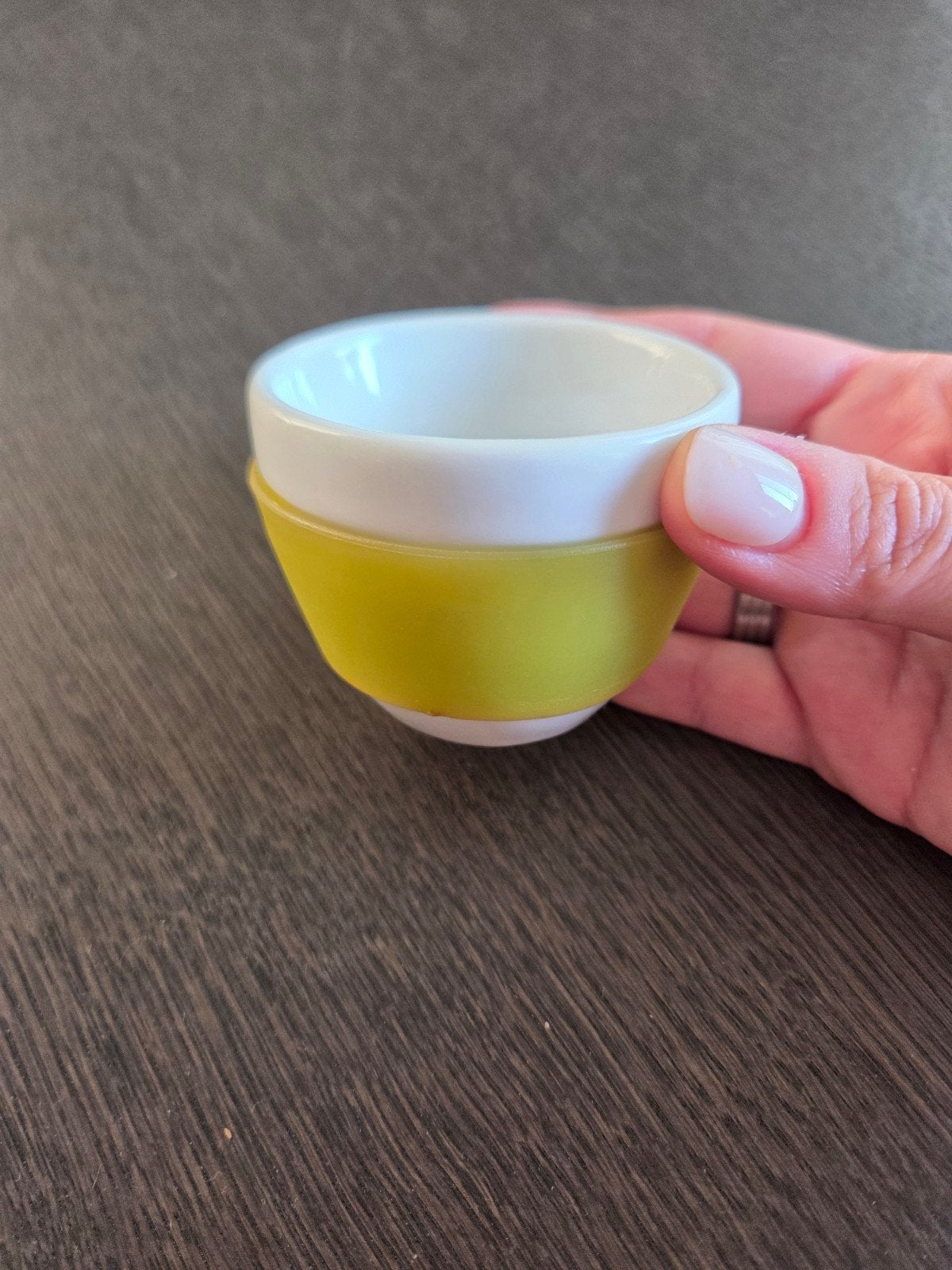 Koziol espressokopje kopje / wit met groen mint, Huis en Inrichting, Keuken | Servies, Verzenden, Zo goed als nieuw, Overige stijlen