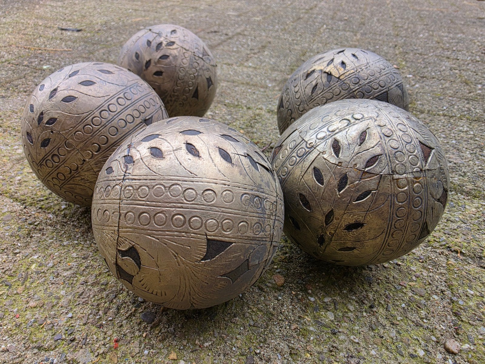 5 houten ballen met metaal beslag, Ophalen, Overige typen