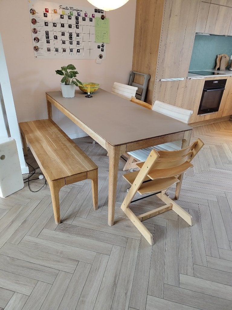 Sav&Okse eettafel Rikke met fenix blad, Huis en Inrichting, Tafels | Eettafels, Ophalen, Gebruikt, 50 tot 100 cm, Vijf personen of meer