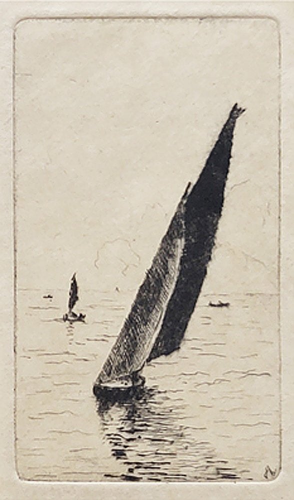 Johan Windhorst - Boten (twee etsen), Antiek en Kunst, Kunst | Etsen en Gravures, Ophalen of Verzenden