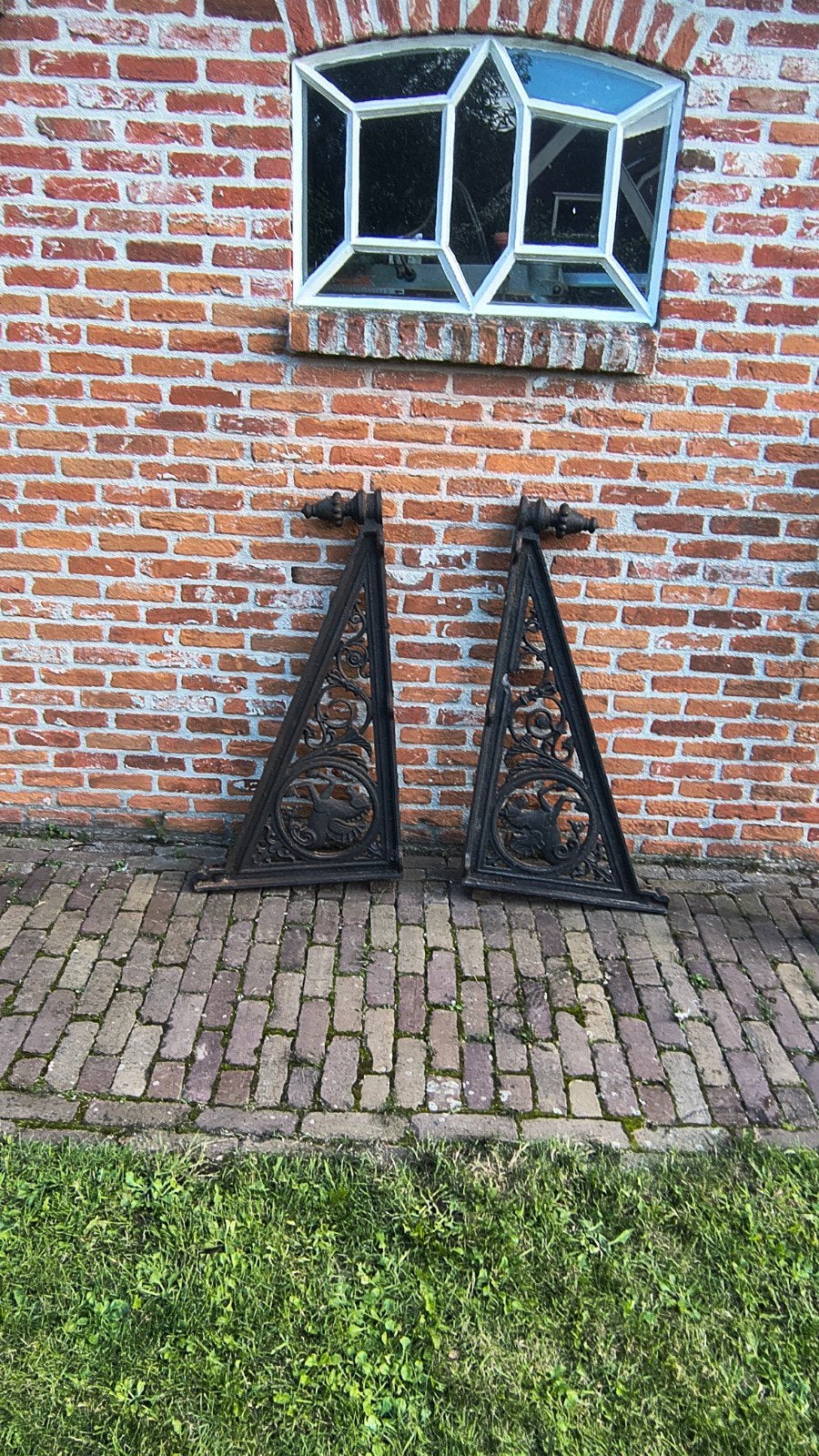Unieke Antieke Gietijzeren Steunen (Oud Treinstation) – Set, Antiek en Kunst, Ophalen