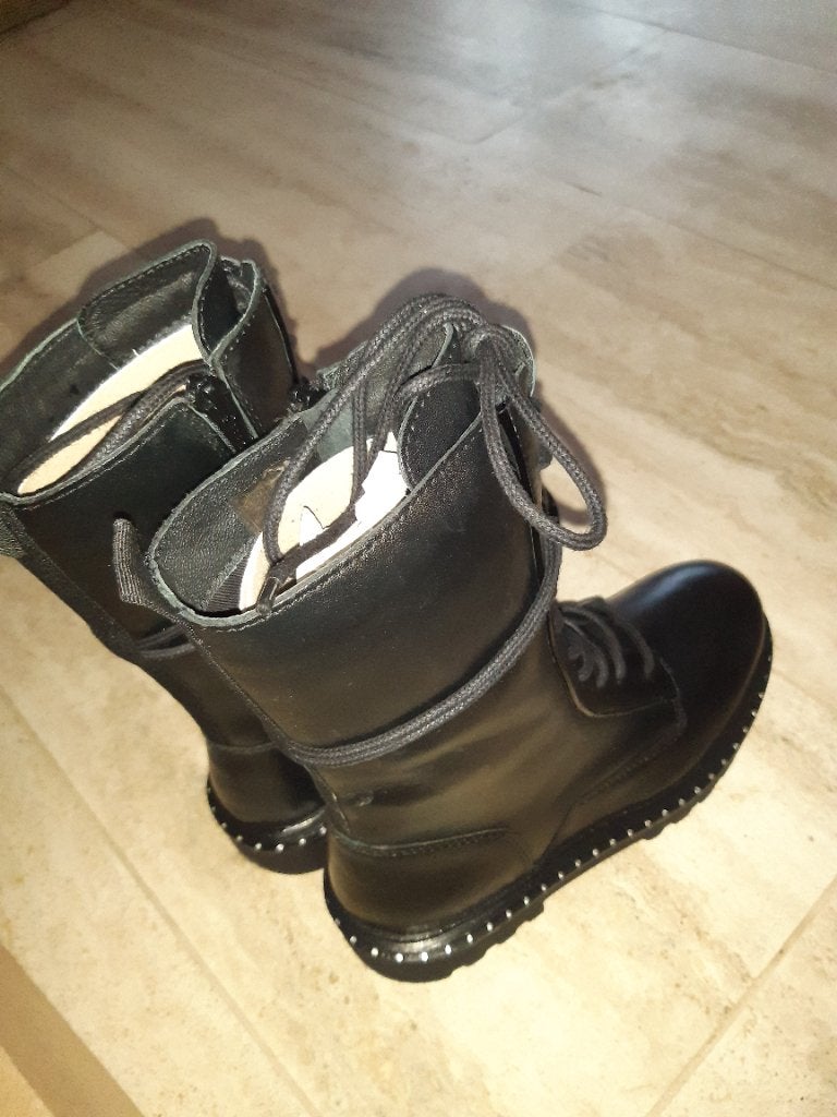 NIEUWE STOERE LEREN LAARSJES VAN POELMAN. MAAT 37, Poelman, Zwart, Lage of Enkellaarzen, Nieuw
