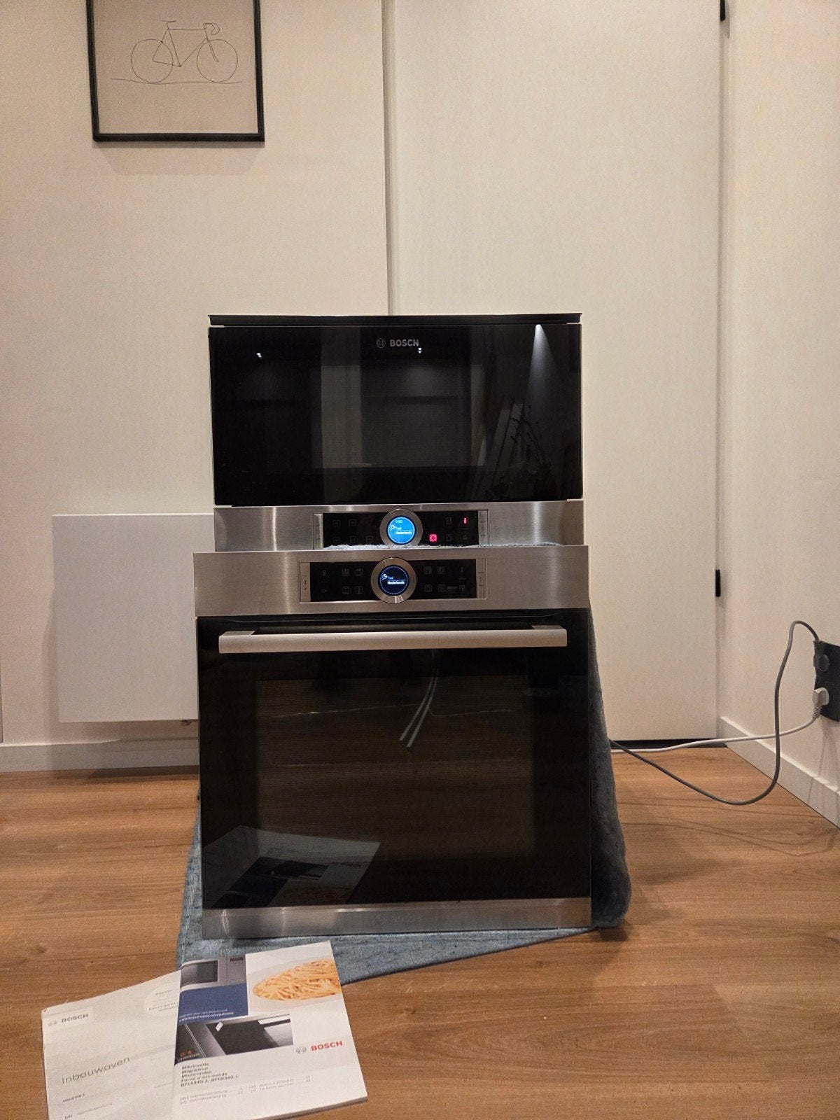 Bosch Inbouw Oven en Magnetron Set - Zo goed als nieuw, Ophalen, Bosch, Inbouw, Hete lucht