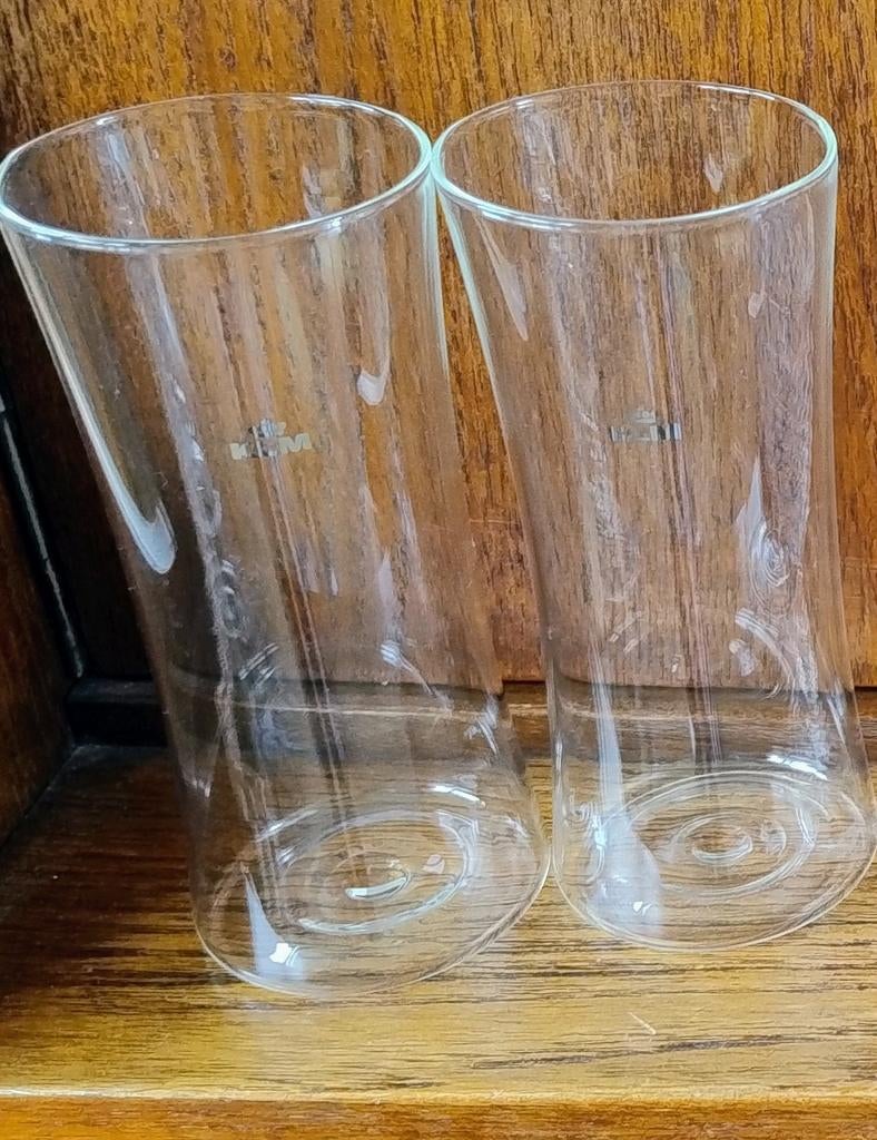 KLM longdrink glaasjes business class (2 stuks), Ophalen, Zo goed als nieuw, Waterglas