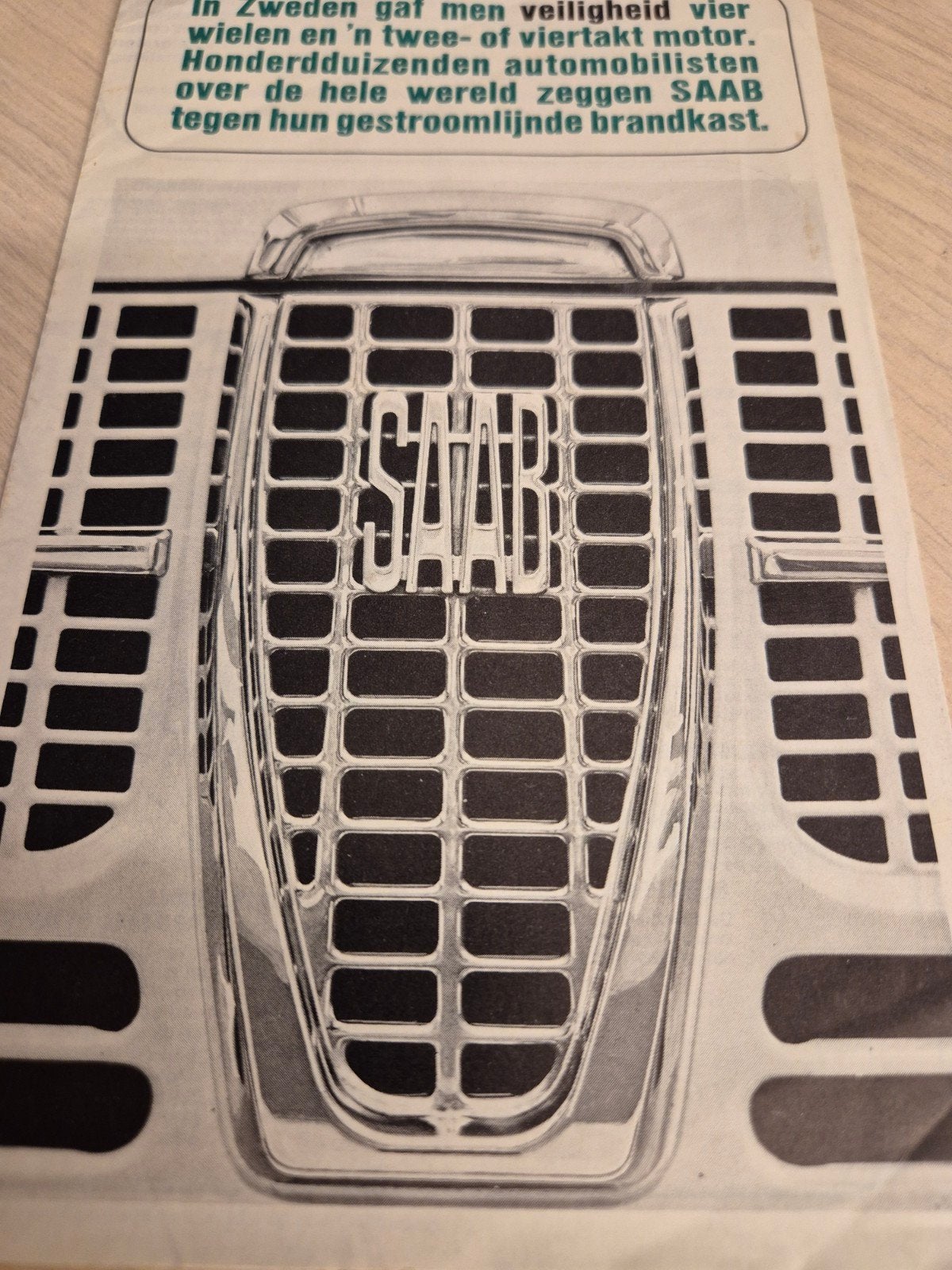 jaren 60 Saab 96 veiligheid folder Nederlands izgst, Ophalen of Verzenden, Zo goed als nieuw, Overige merken