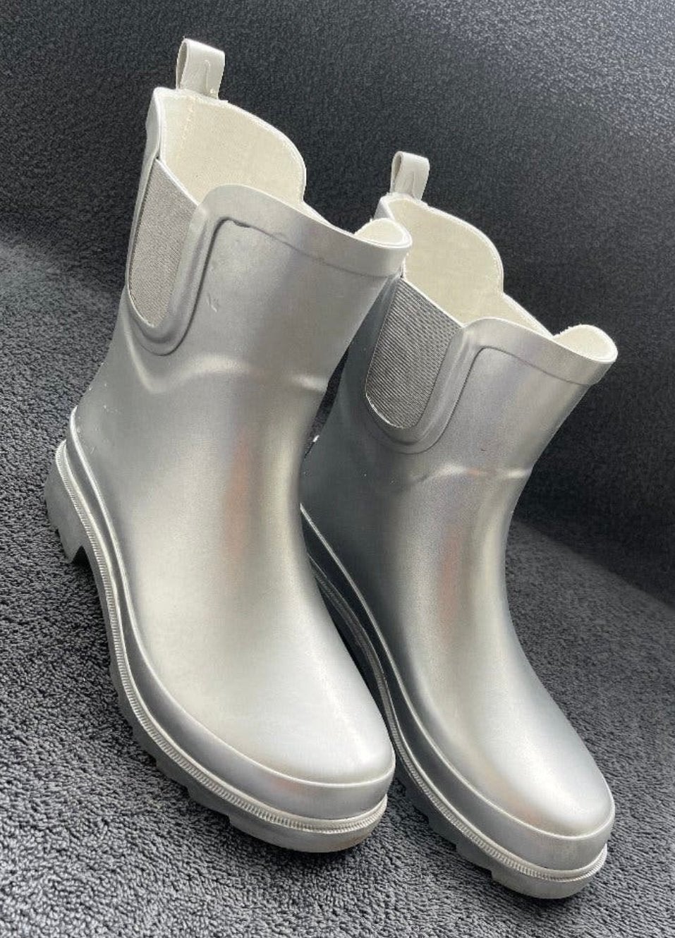 Regenlaarzen met voering zilver maat 38 -NIEUW-, Overige kleuren, Nieuw, Ophalen of Verzenden, Regenlaarzen