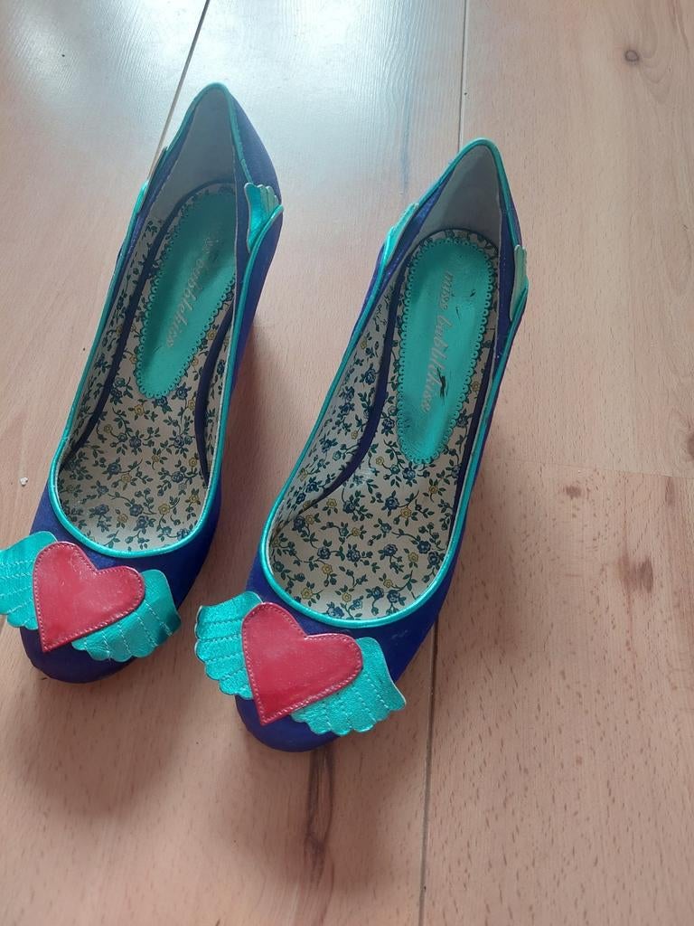 Unieke paarse hakken met hartjes - Maat 37, Pumps, Overige kleuren, Miss Bubbles, Nieuw
