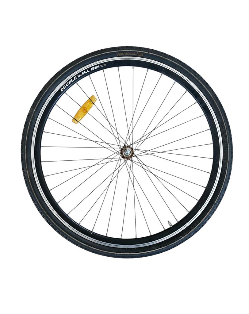 Zwart 28-inch voorwiel te koop, Ophalen of Verzenden, Gebruikt, Band, Aluminium