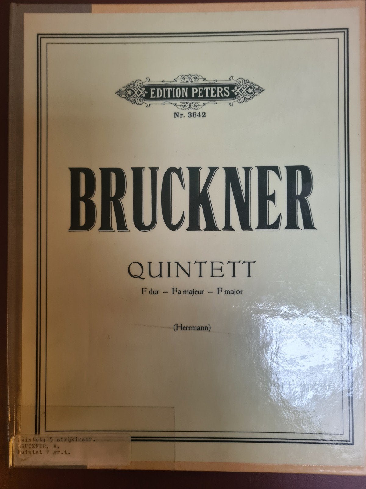 Anton Bruckner - Quintett F dur - Losse partijen, Cello, Gebruikt, Klassiek, Overige soorten