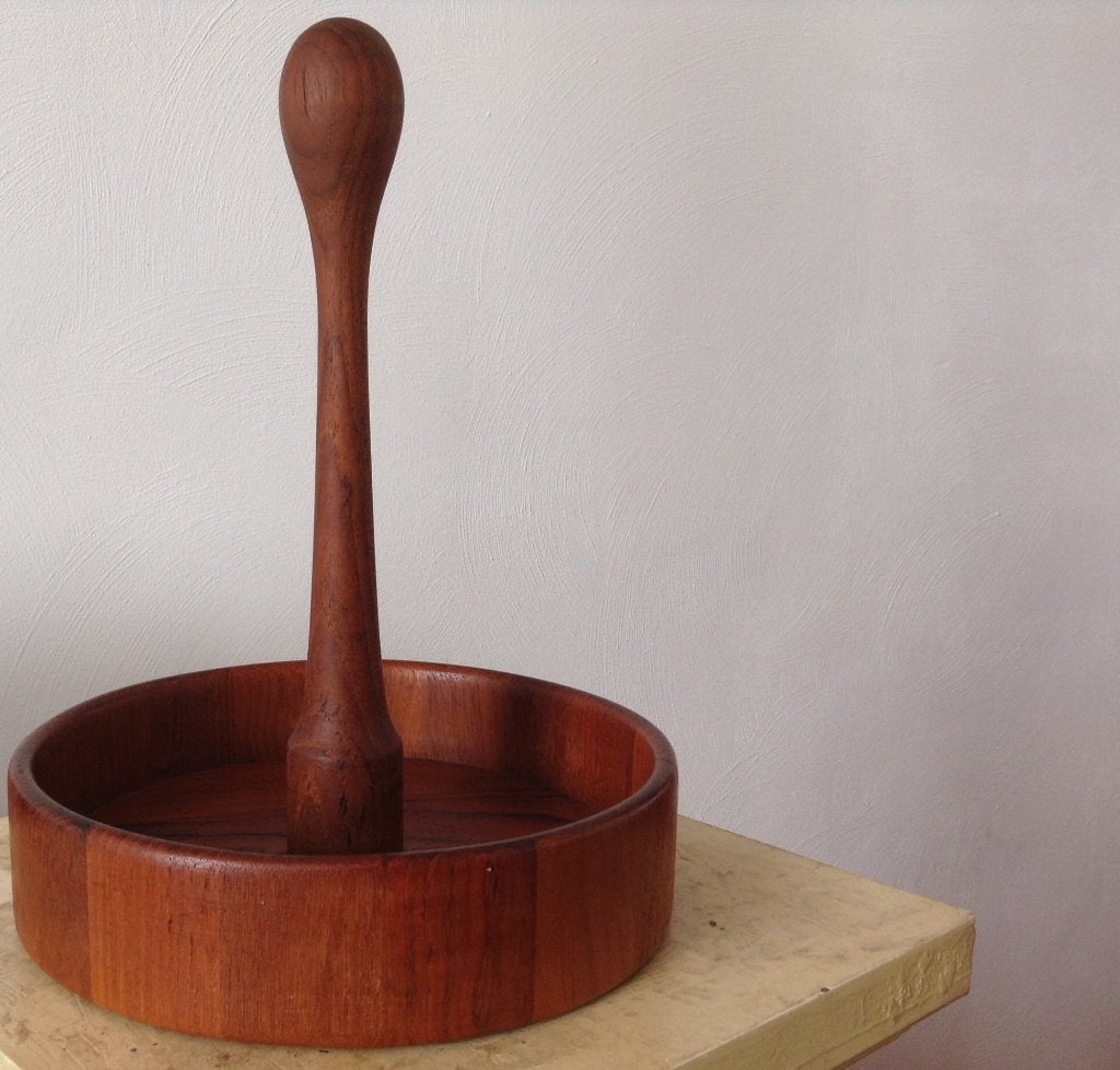 Schaal met handvat - Design: Flemming DIGSMED - jaren 60's, Ophalen, Gebruikt, Hout, Snij-/serveerplank