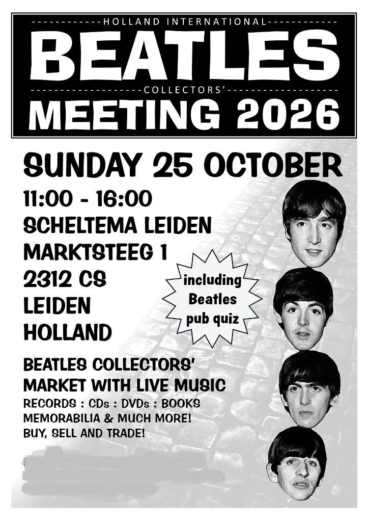 Beatles Verzamelaars Beurs in Leiden Zondag 25 OKTOBER 2026, Ophalen, Zo goed als nieuw, Pop