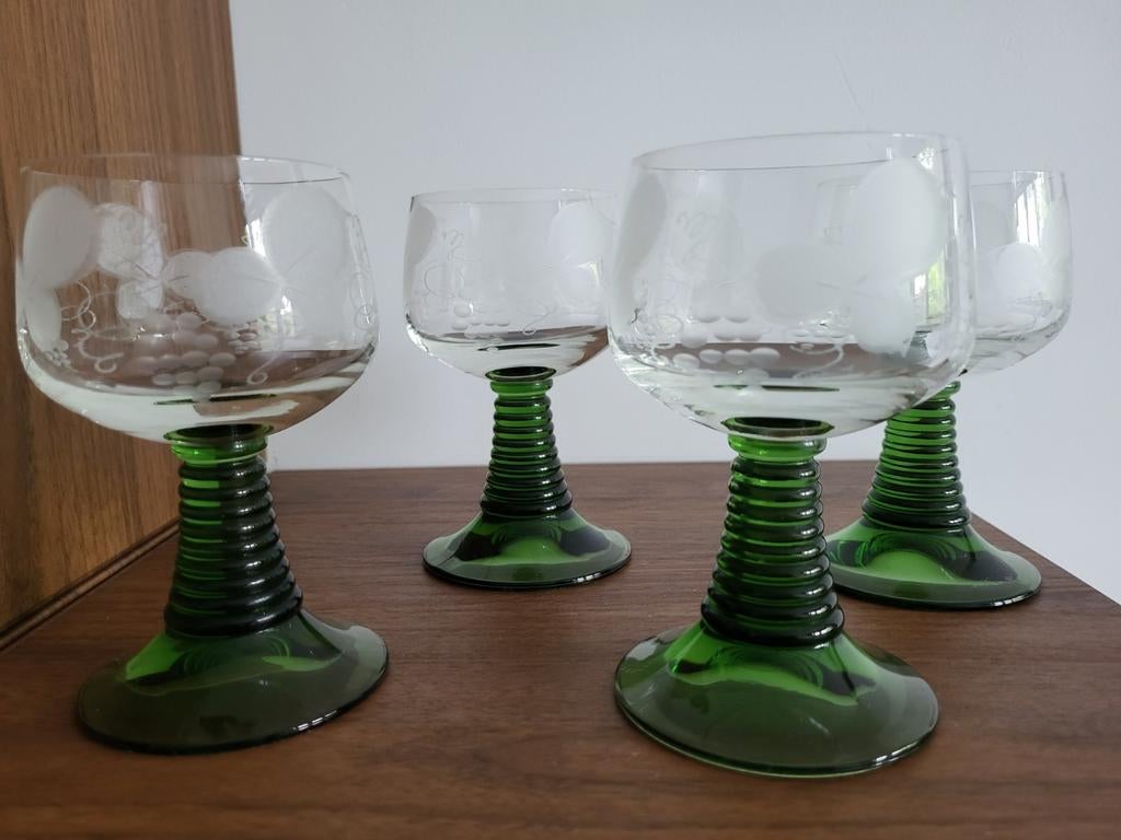 4 Roemer glazen, Ophalen of Verzenden, Zo goed als nieuw, Overige typen