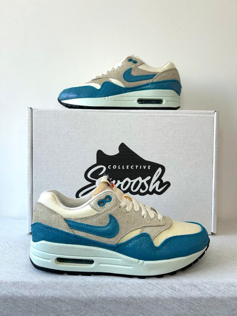 Nike Air Max 1 Vintage Sail Neo Turquoise (EU 38), Blauw, Nike, Ophalen of Verzenden, Sneakers of Gympen