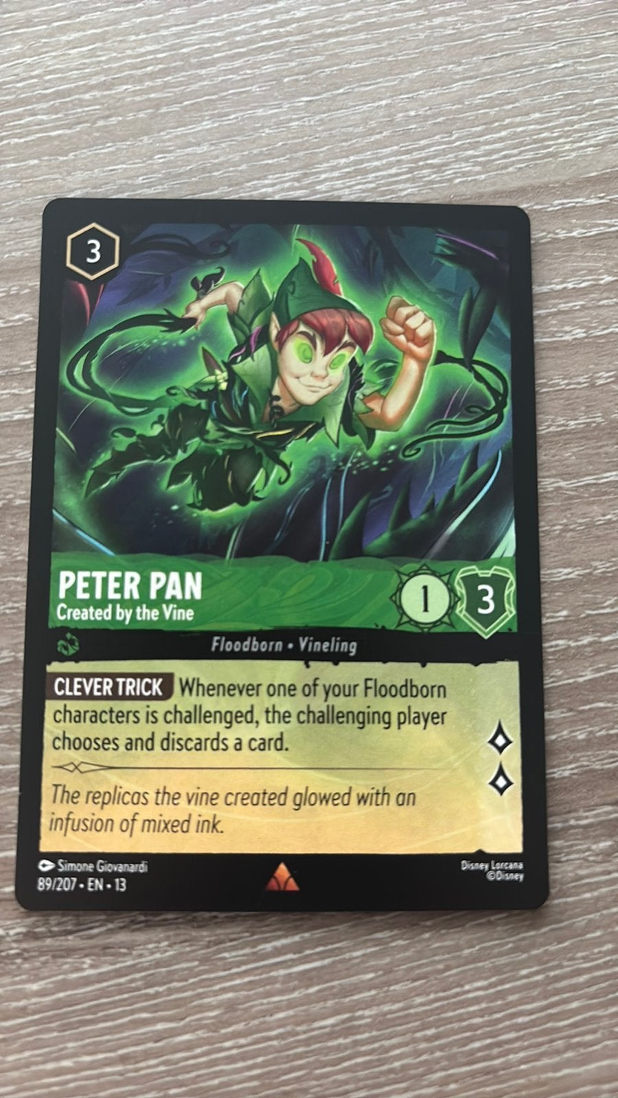 Disney Lorcana Peter Pan created vine 89-207 13ATV nonfoil, Hobby en Vrije tijd, Verzamelkaartspellen | Overige, Ophalen of Verzenden