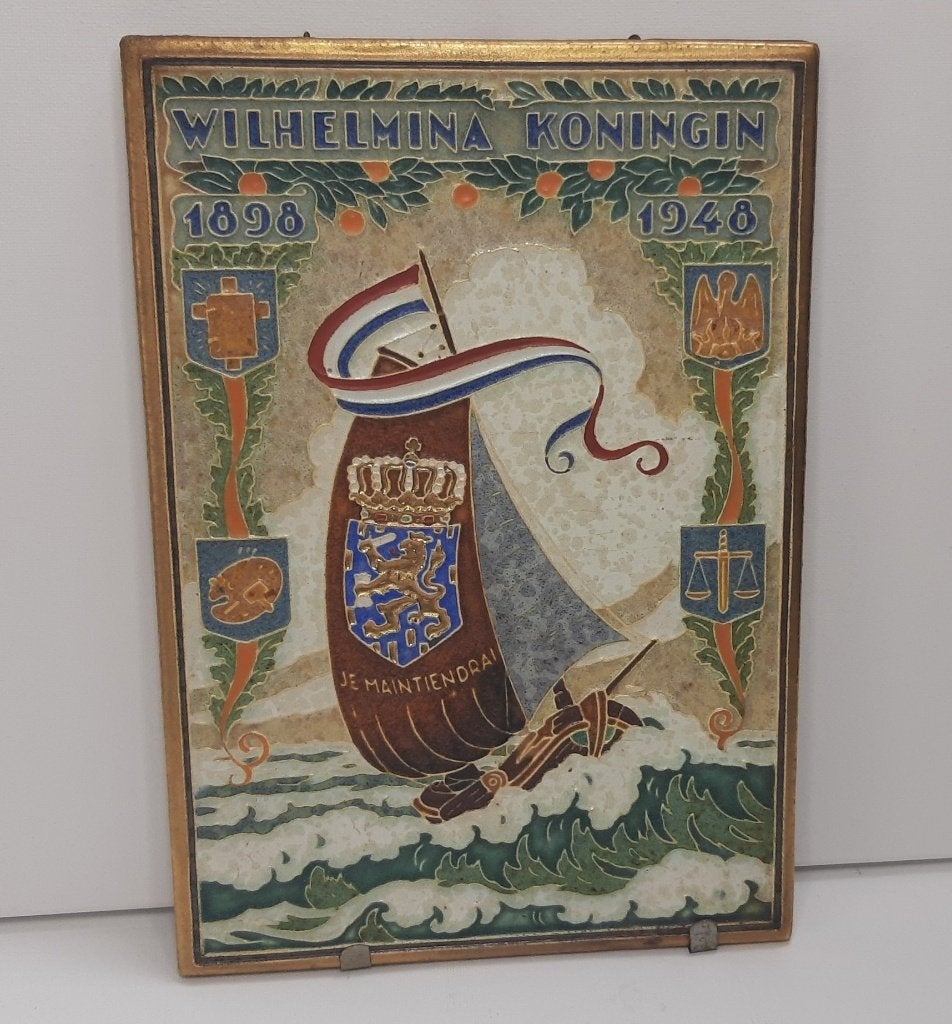 058a-De Porceleyne Fles Delft, Cloisonne tegel., Antiek en Kunst, Antiek | Wandborden en Tegels, Ophalen of Verzenden