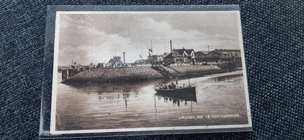 IJMUIDEN,   KOP  VAN   DE  VISSCHERSHAVEN  1931  bootje, Ophalen of Verzenden, 1920 tot 1940, Gelopen, Noord-Holland