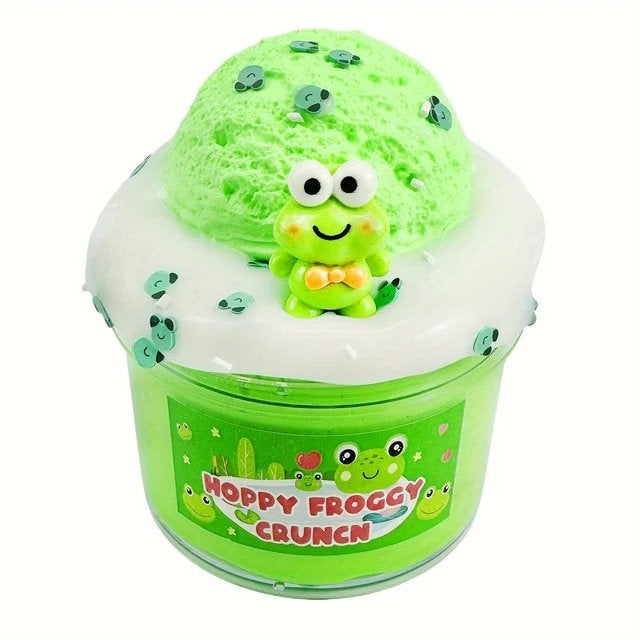 Hoppy Froggy Crunch Slime - Groen met Kikker Decoratie, Verzenden, Nieuw, Jongen of Meisje