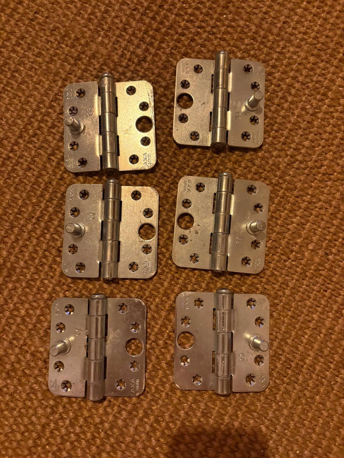 AXA (kogel)scharnier 3mm 6 stuks (3links/3rechts), Verzenden, Zo goed als nieuw, IJzer, Scharnier
