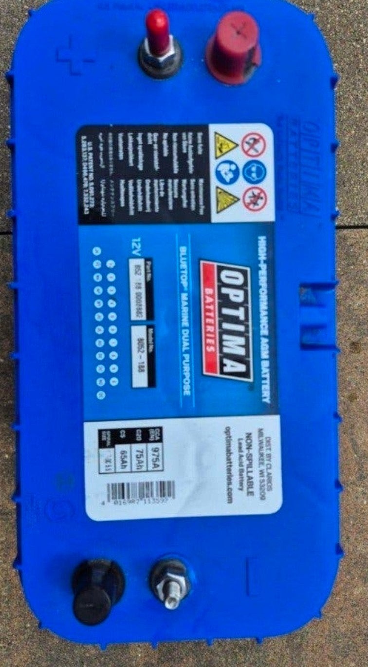 Optima BlueTop Marine Accu 12V 75Ah 975A CCA AGM, Ophalen