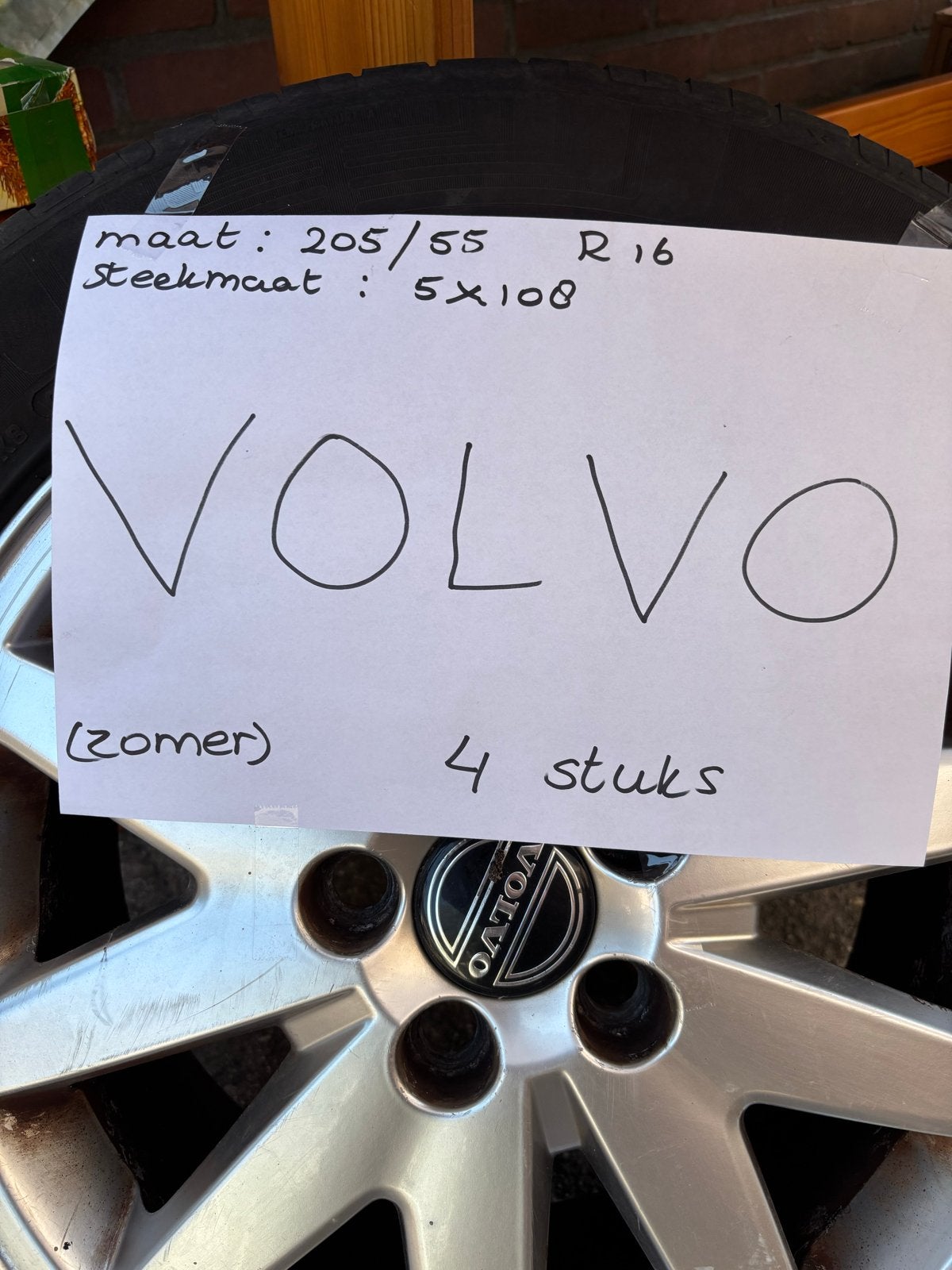 Zomerbanden met velgen 205/55 R16 5x108 Volvo, Auto-onderdelen, Banden en Velgen, Ophalen, Gebruikt, 16 inch, Banden en Velgen