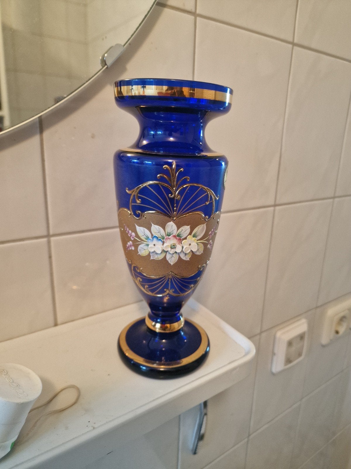 Bohemia blue vaas, Antiek en Kunst, Antiek | Vazen, Ophalen of Verzenden