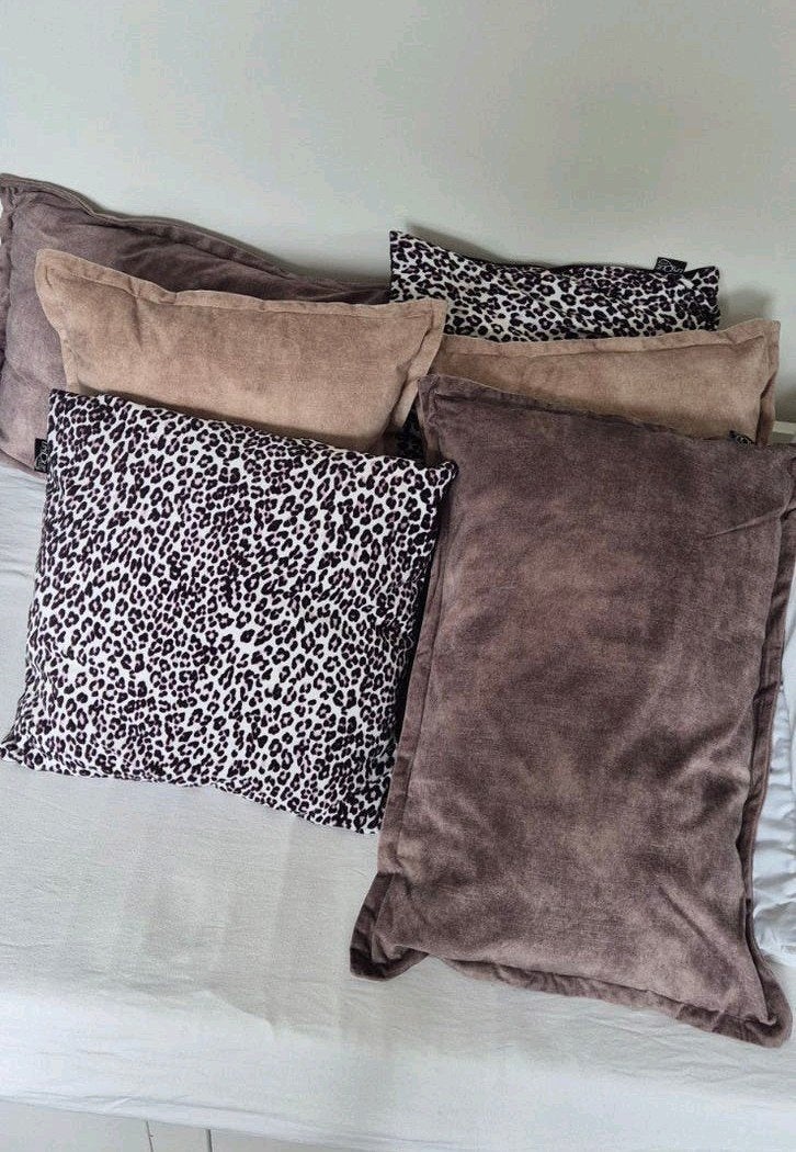 Set van 6 sierkussens unique living, Meerkleurig, Afneembare hoes, Vierkant, Ophalen of Verzenden