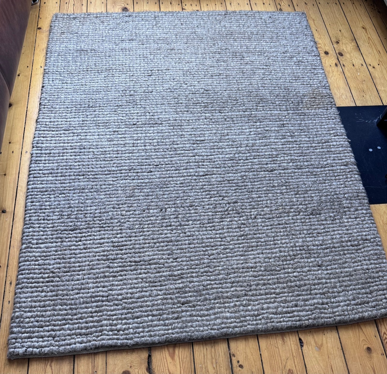Grijs, wollen vloerkleed India Oslo, 150x200cm, Huis en Inrichting, Ophalen, Gebruikt, 100 tot 150 cm, 200 cm of meer