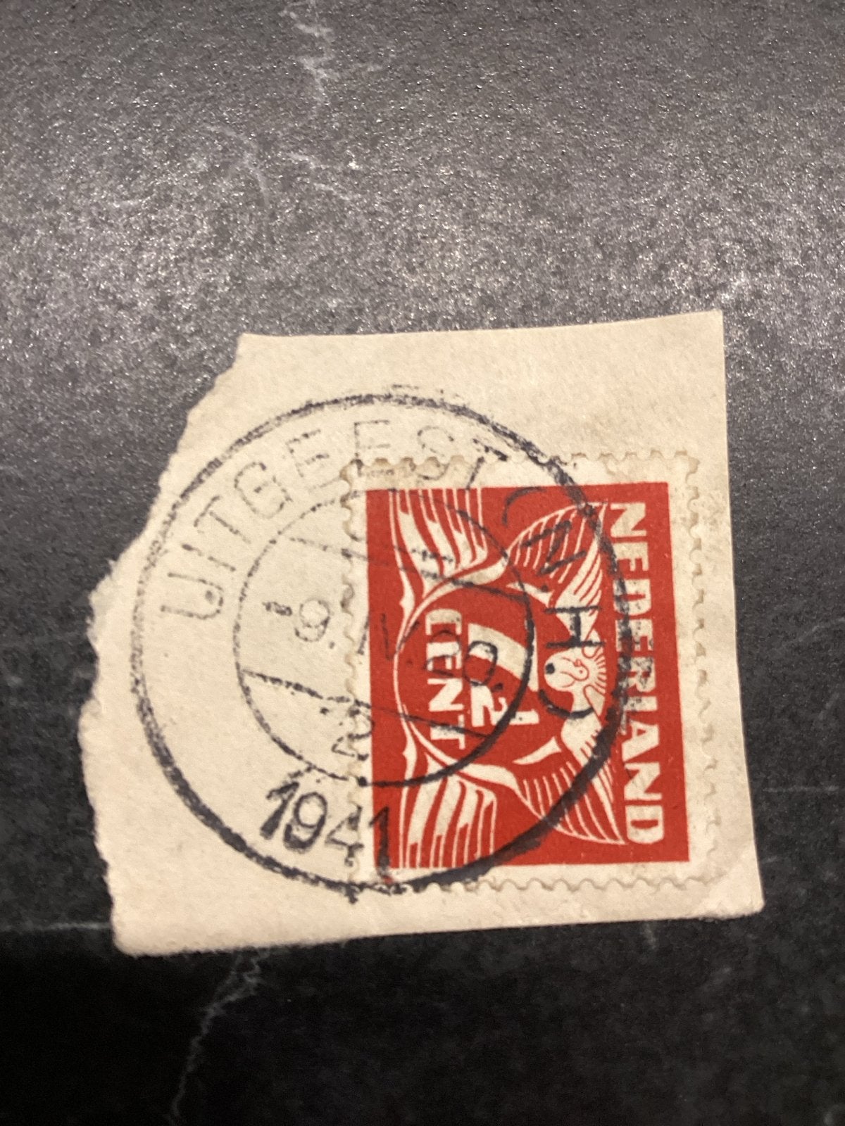 Nederlandse postzegel 1941 - 5 cent gestempeld Uitgeest, Ophalen of Verzenden, Na 1940, Gestempeld