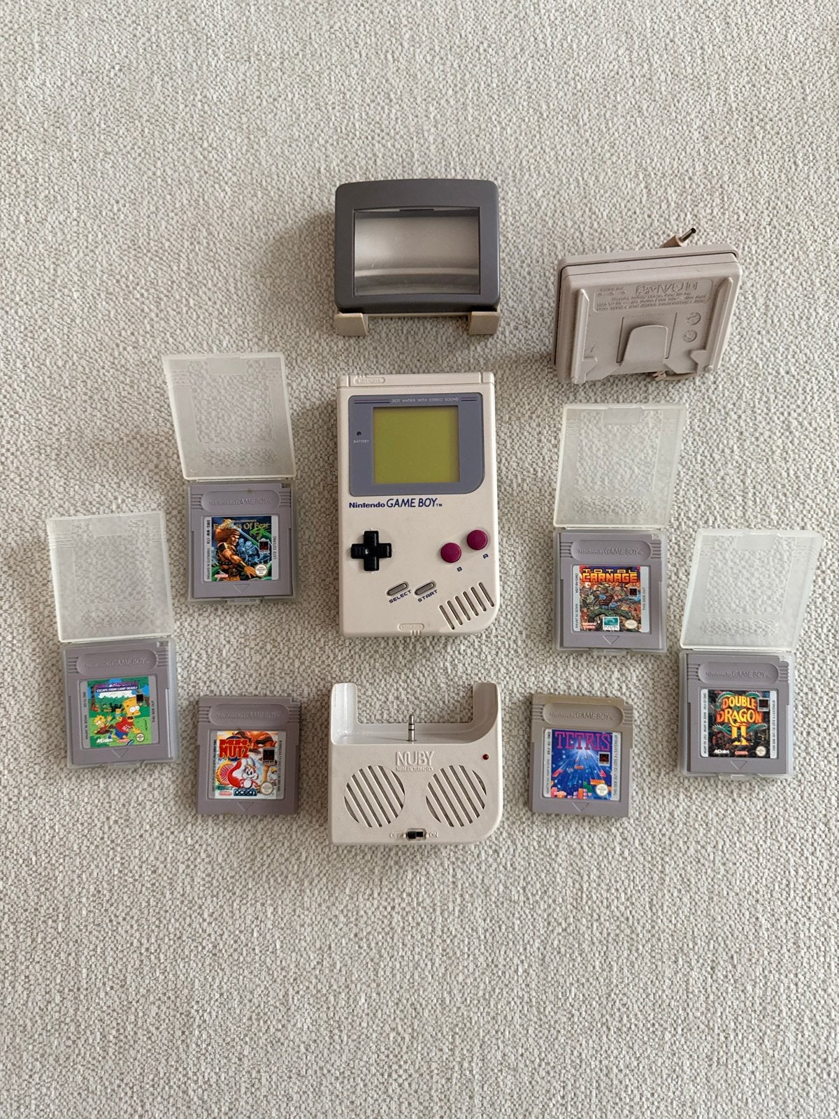 Nintendo Game Boy Classic met 6 games en accessoires, Gebruikt, Overige genres, 1 speler, Ophalen of Verzenden