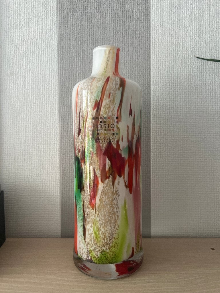 Fidrio Glass vaas - Kleurrijk design, 30 cm, Met patroon/structuur, Meerkleurig, Verzenden