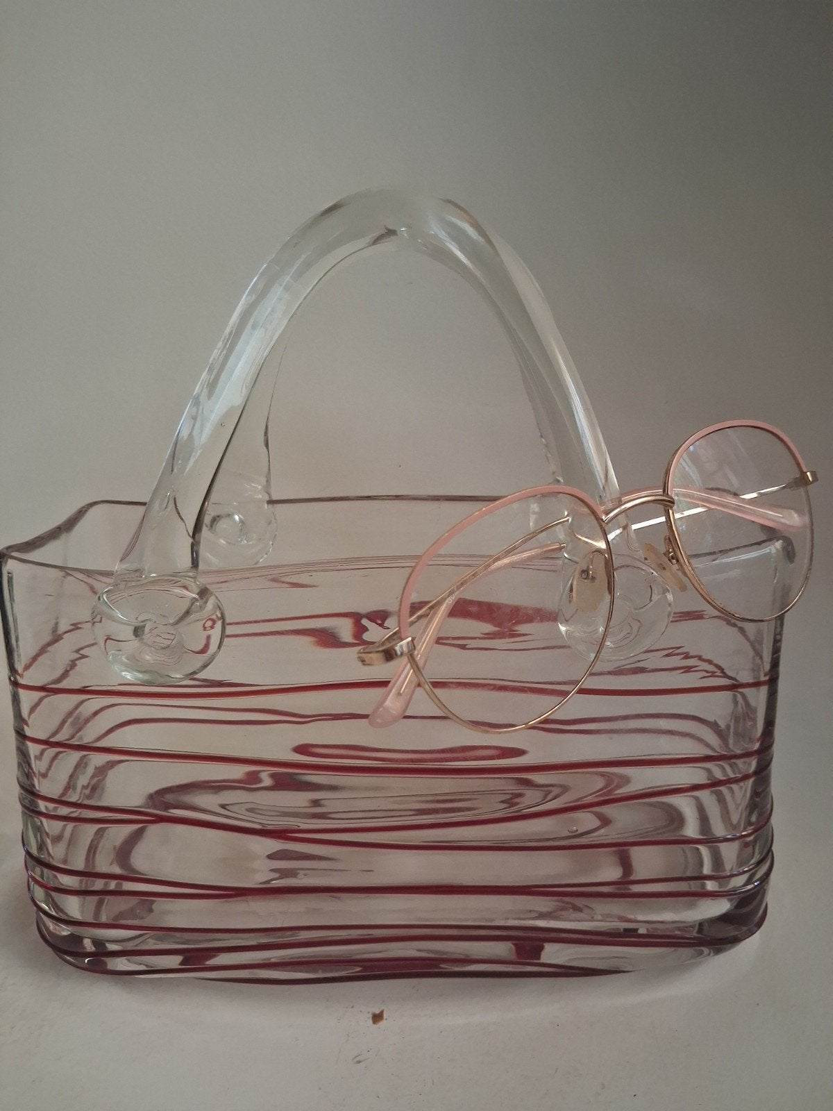 Murano stijl Vaas , Designer Tas! Glas vintage, Ophalen of Verzenden, Huis en Inrichting