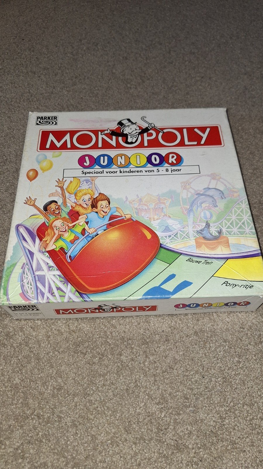 Monopoly Junior - Compleet spel (doos beschadigd), Ophalen of Verzenden, Gebruikt
