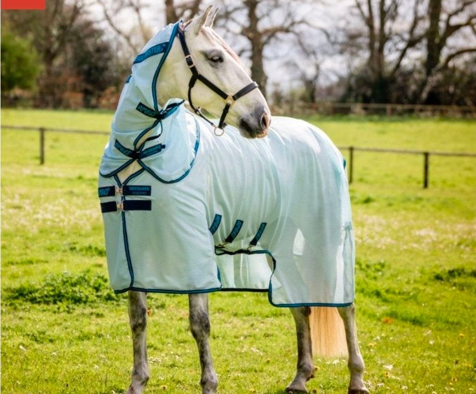 Amigo bug buster maat 195, Dieren en Toebehoren, Paarden en Pony's | Dekens en Dekjes, Full (L), Vliegendeken, Afneembare hals