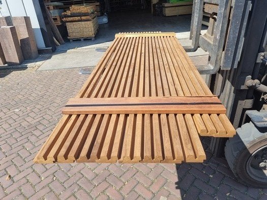 2.14 m2 dubbel rhombus - hardhout - nr: HP319, Ophalen, Planken, Nieuw, Hardhout
