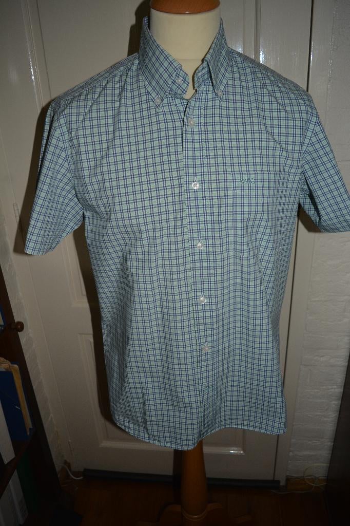 McGregor, licht groen/blauw ruitjes overhemd, mt M, Kleding | Heren, Overhemden, Zo goed als nieuw, McGregor, Blauw, Halswijdte 39/40 (M)