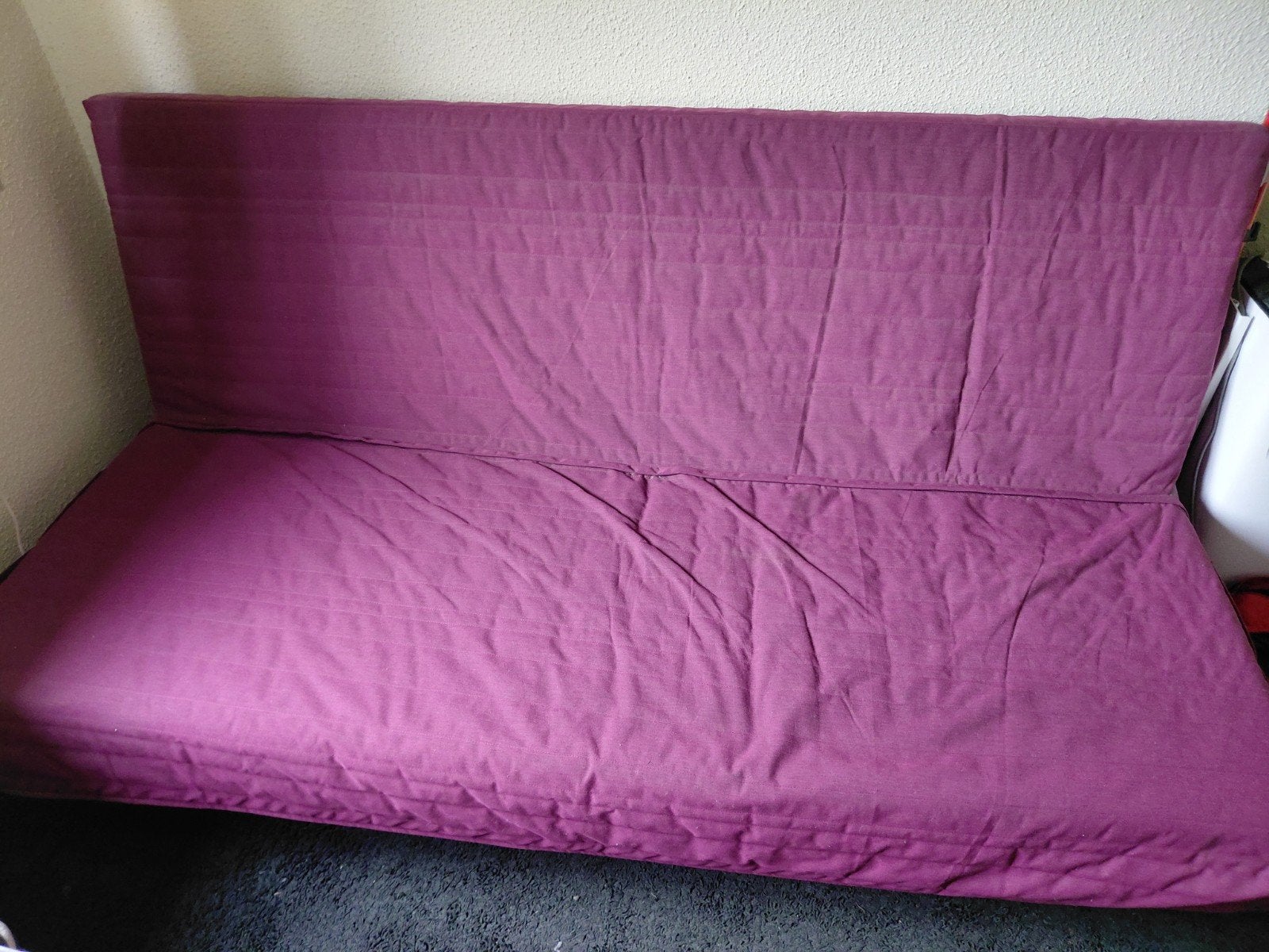 Bedbank, Ophalen, Paars, 140 cm, Zo goed als nieuw