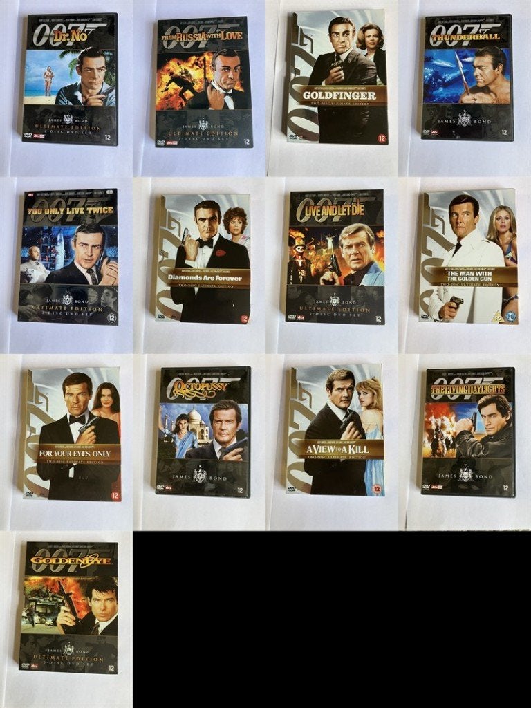 james bond 007 dvd collectie 13 stuks diverse OOK PER STUK, Cd's en Dvd's, Alle leeftijden, Ophalen of Verzenden, Zo goed als nieuw
