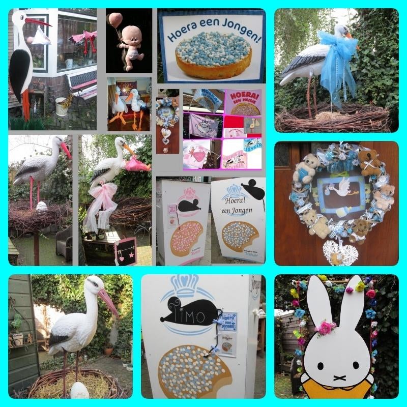 Te koop/te huur: grasvoet ooievaar, Nijntje, Blauwe Muisjes, Kinderen en Baby's, Kraamcadeaus en Geboorteborden, Zo goed als nieuw