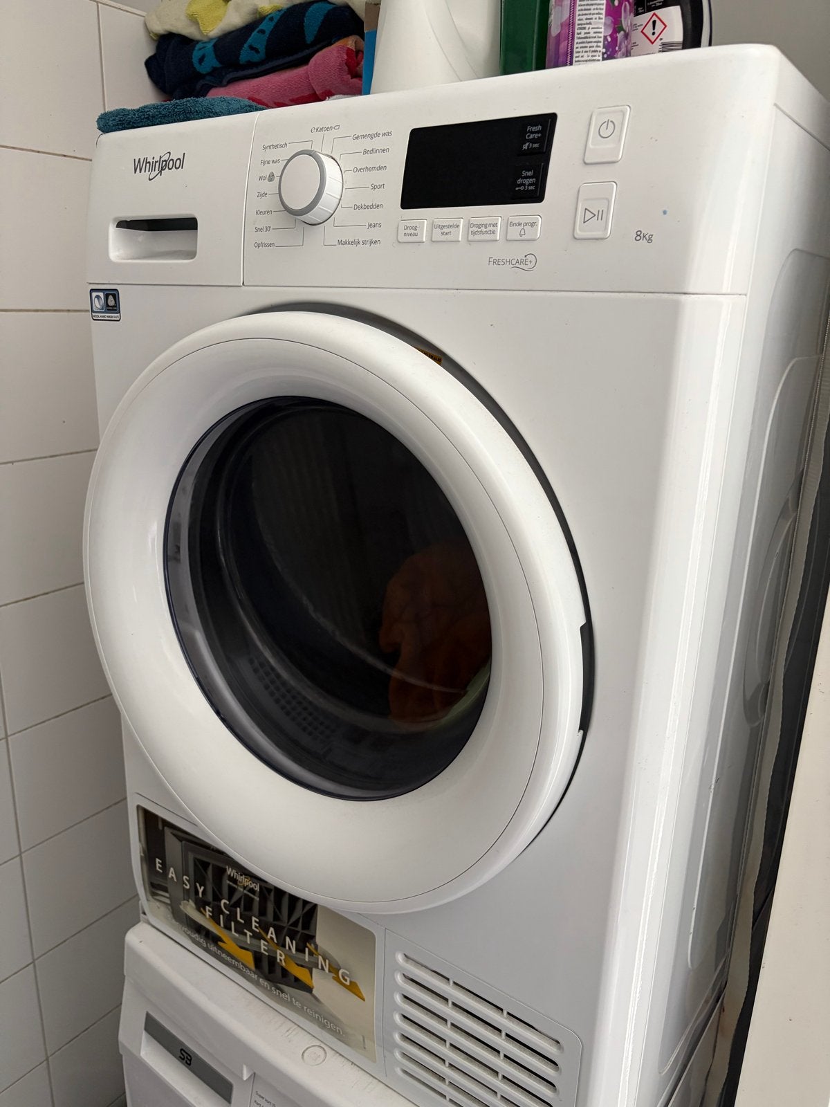 Whirlpool FreshCare+ condensdroger 8kg, Witgoed en Apparatuur, Gebruikt, 8 tot 10 kg, Ophalen of Verzenden, Voorlader